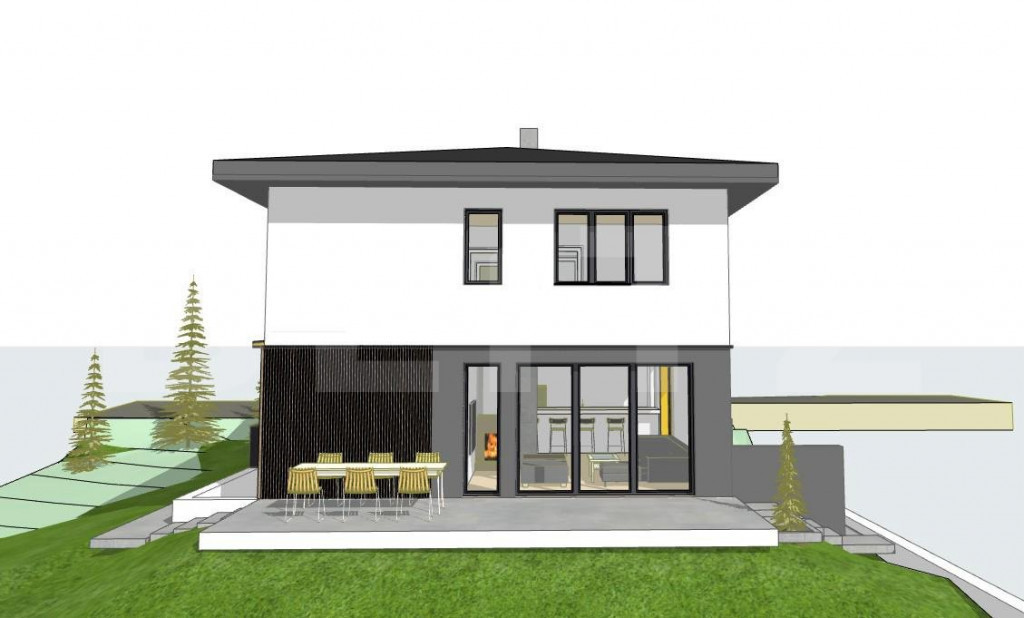 Casa 191 mp la rosu, teren 550 mp, zona profi, vedere panora