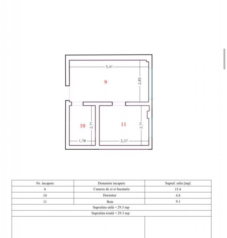 Garsonieră de vanzare, 29 mp, zona Decebal