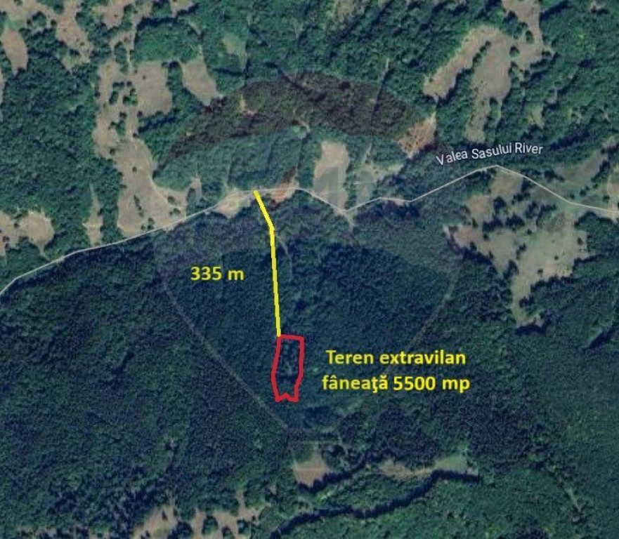 Teren 5500 mp, Valea Sasului, sat Dălghiu, com Vama Buz?...
