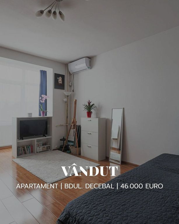 Vandut! Apartament cu o camera – Strada Decebal