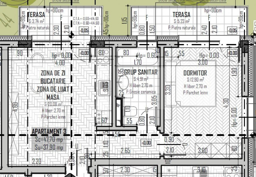 Apartament 2 camere, 38mp, bloc nou, zona Regal, Baciu