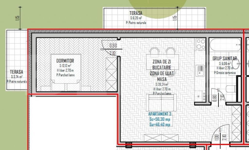 Apartament 4 camere, deco, 95mp, boxa 20 mp si garaj, la che