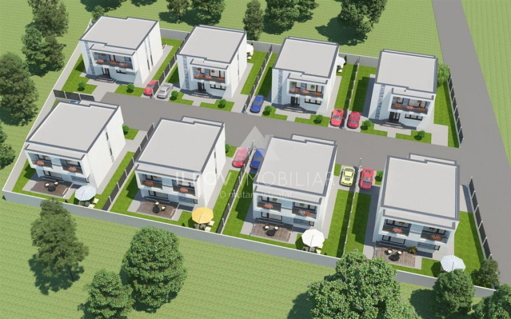 Ansamblu 8 case la structura, 3298mp teren, autorizatie vala