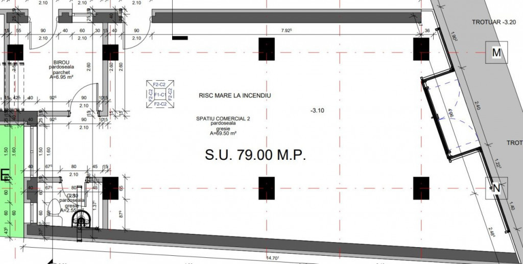 Spațiu comercial de inchiriat, 79 mp, în vilă nouă, zona