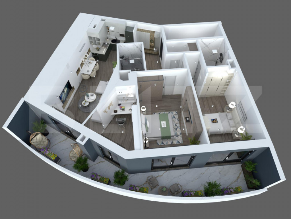 Apartament cu 4 camere, 93,1 mp, Ansamblu Rezidential, Zoril