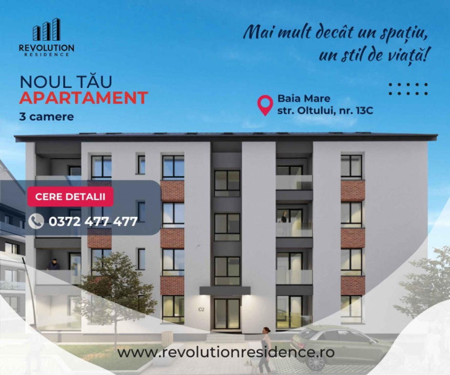 COMISION 0% - Apartamente 3 camere - Oltului 13C, Baia Mare