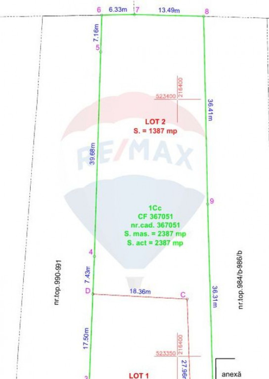 Teren intravilan 1387 mp de vânzare în Aradul Nou