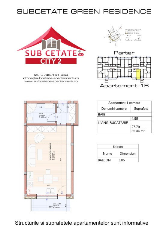 Garsoniera in SUBCETATE CITY 2 probabil la cel mai mic pret din Brasov