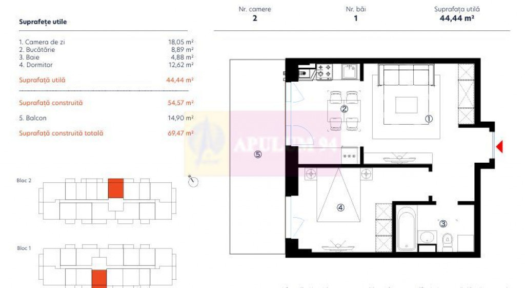 Garsoniere si Apartamente doua camere. Direct Dezvoltator. Comosion 0%