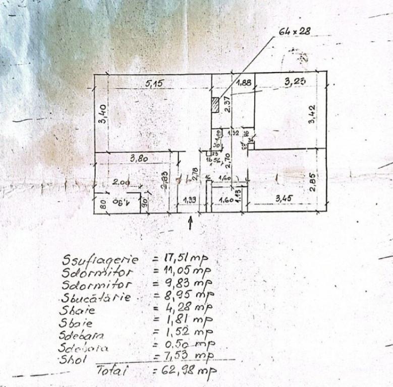 Dacia- Apartament cu 3 camere de vanzare- 63MP