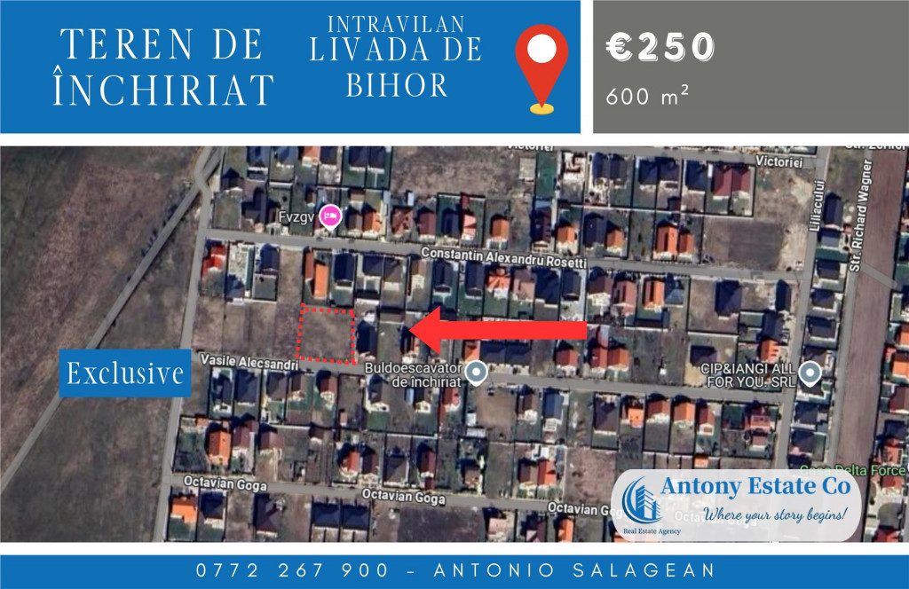 Teren intravilan, de inchiriat Livada de Bihor