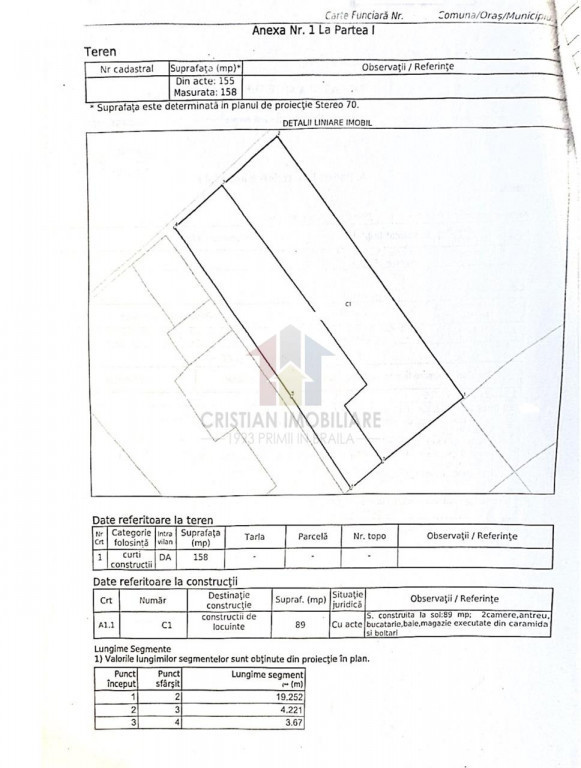 Casa caramida boltari 3 cam teren=158 mp zona Liceu Balcescu