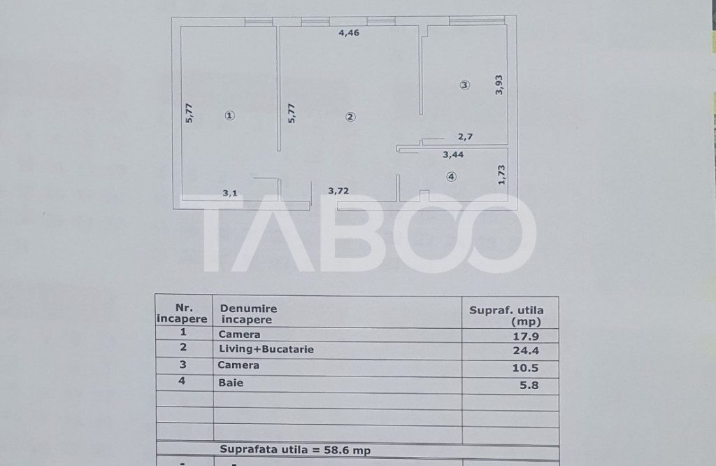 Apartament 3 camere 59 mp utili constructie noua 2025 Premiu
