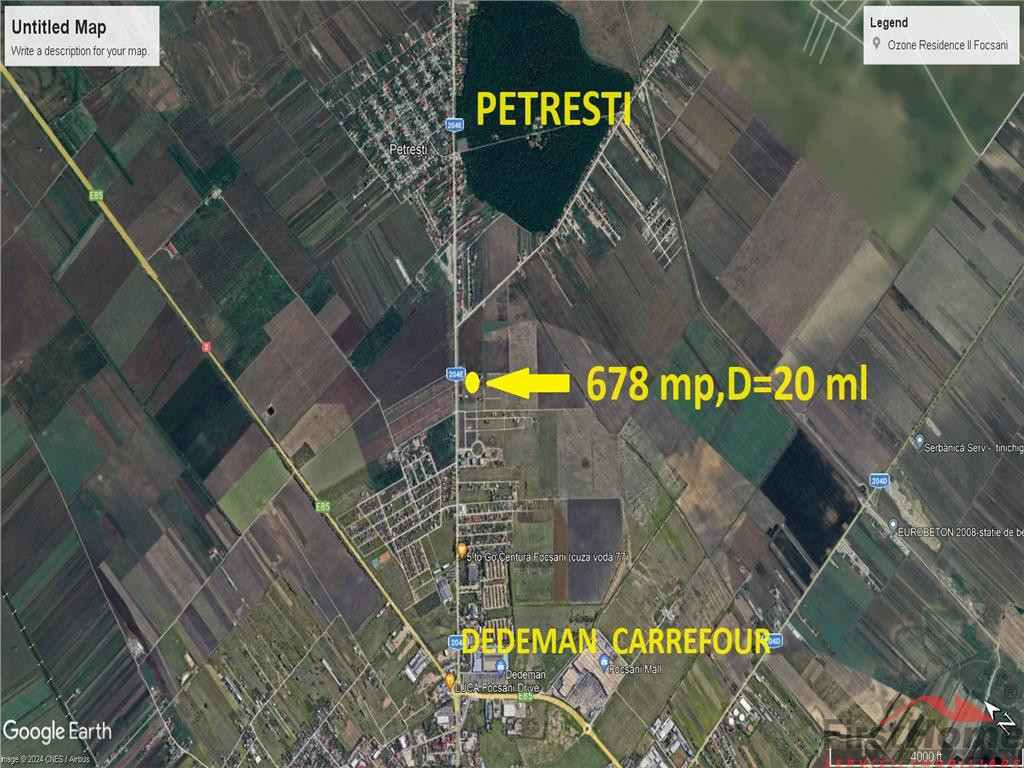 Teren 678 mp , d=20 ml, zona Cuza Voda , Dedeman