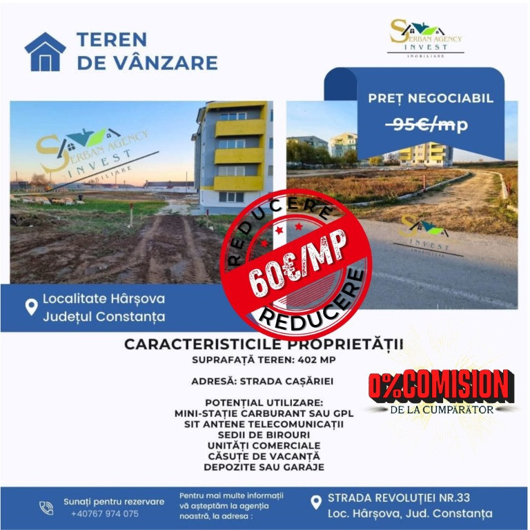 TEREN DE VANZARE IN HARSOVA