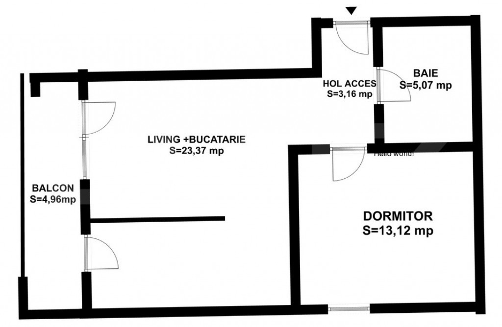 Apartament de 2 camere, 44 mp, Giroc