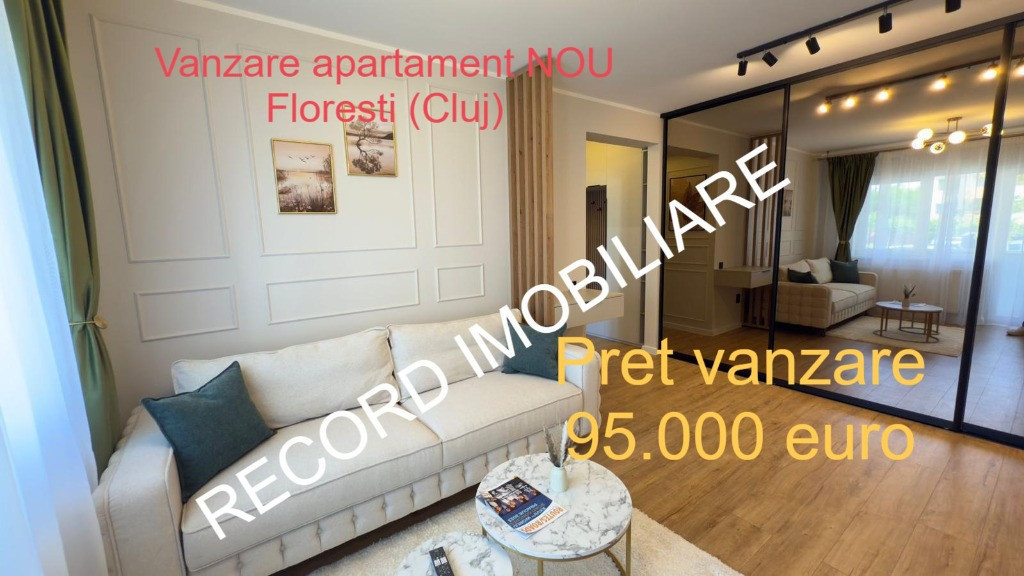 Apartament 2 camere, bucatarie separata NOU mobilier Floresti