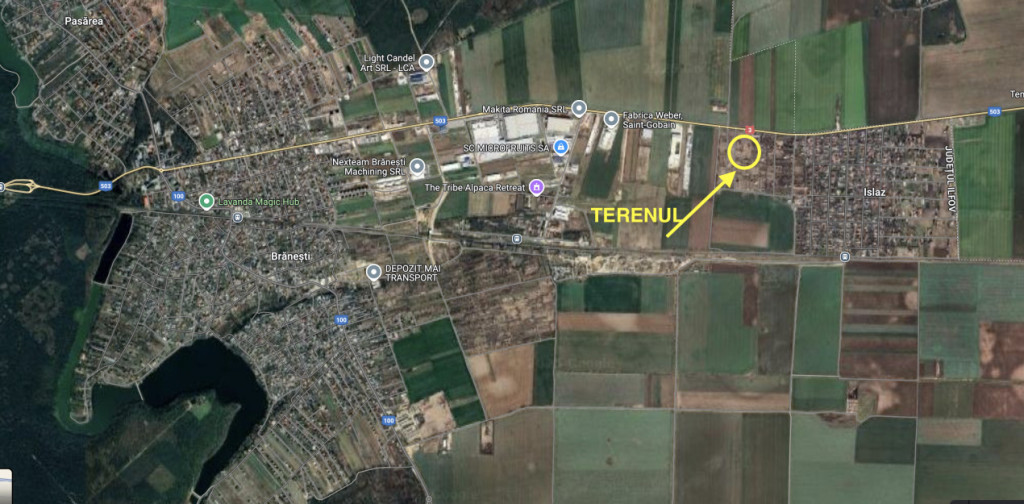 Teren de vanzare-Sat Islaz-Comuna Branesti -Deschidere de ca