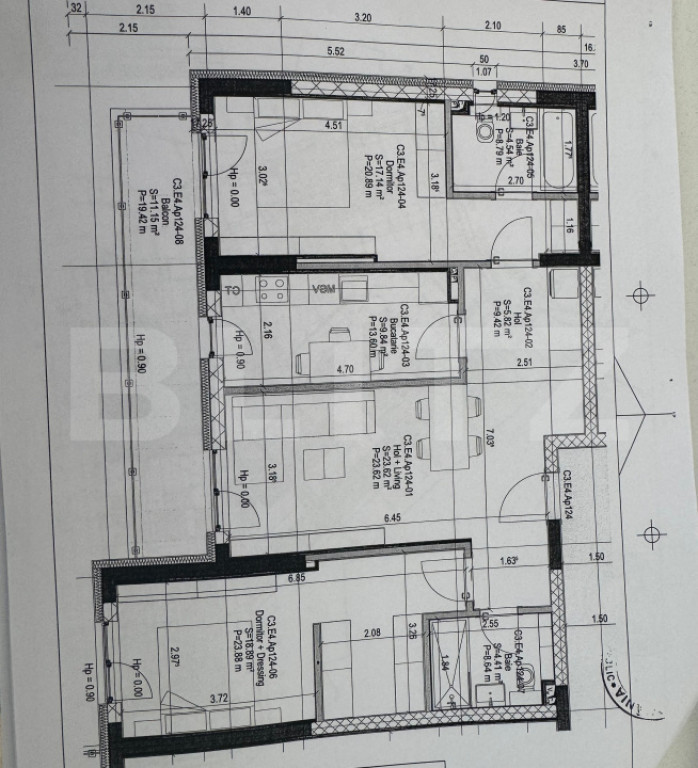 Apartament de vanzare, cu 3 camere, 96 mp, zona Centrala, Co