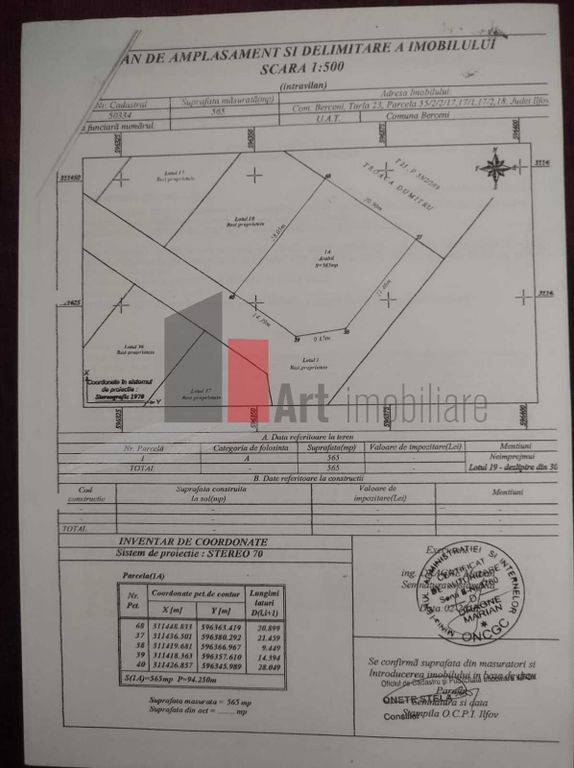 Vânzare teren intravilan comuna Berceni