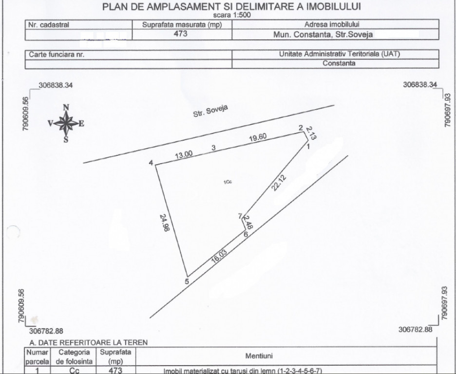 Teren de vânzare 473 mp – Tomis III, City Mall
