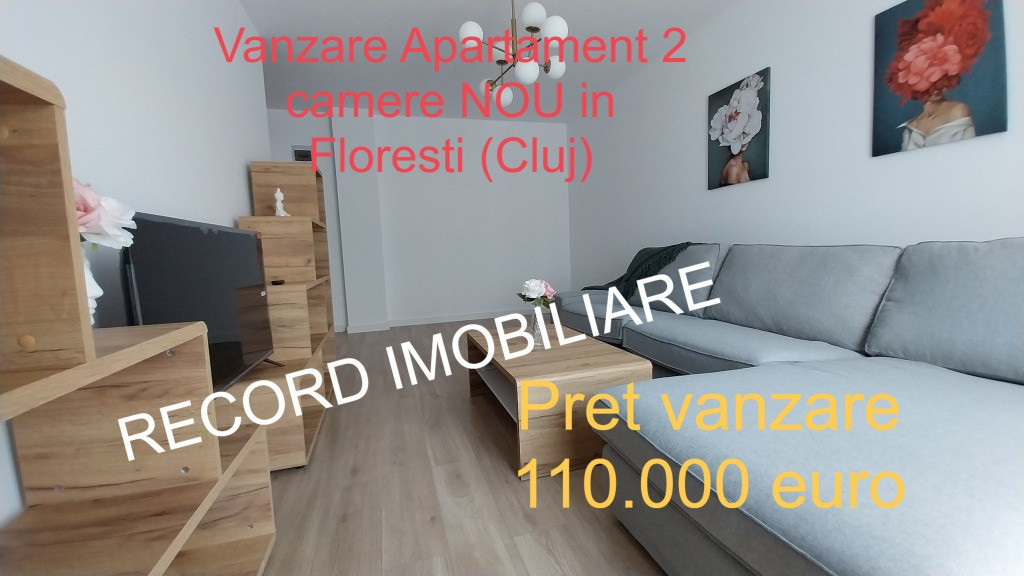 Apartament 2 camere, finisaje si mobilier Nou,parcare inclusa Floresti