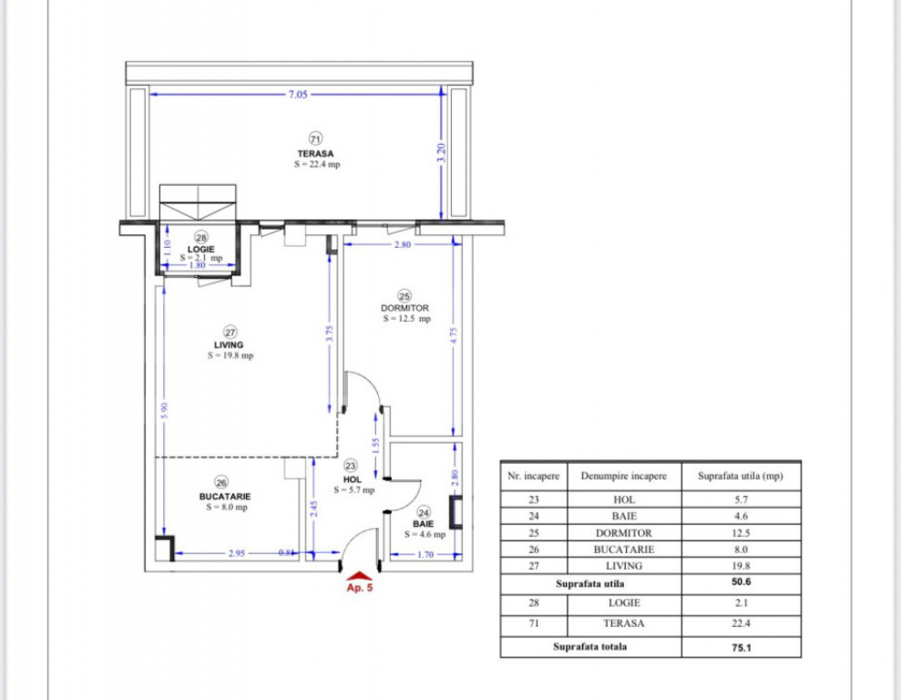 Apartament de vanzare, 50 mp, zona Torontaluli