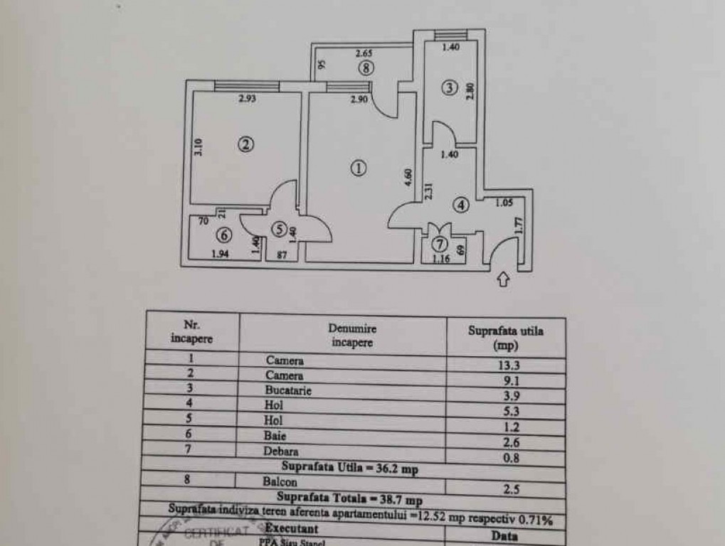 Apartament 2 camere confort 2, zona Viziru 1, etaj 3.