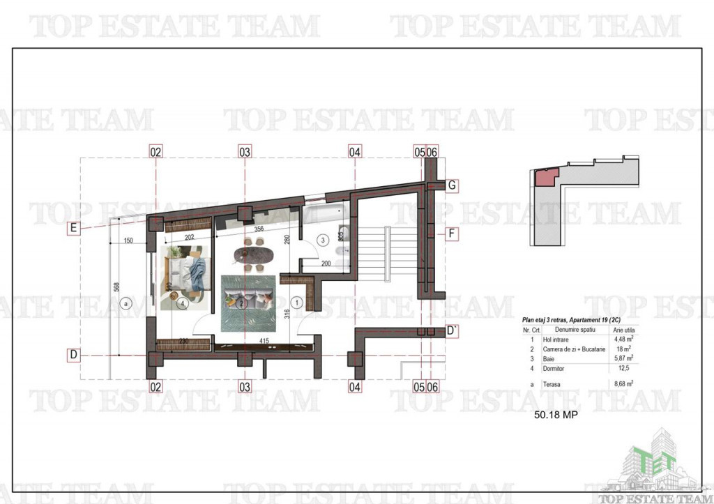 Apartament tip studio bloc nou metrou 1 Decembrie 1918