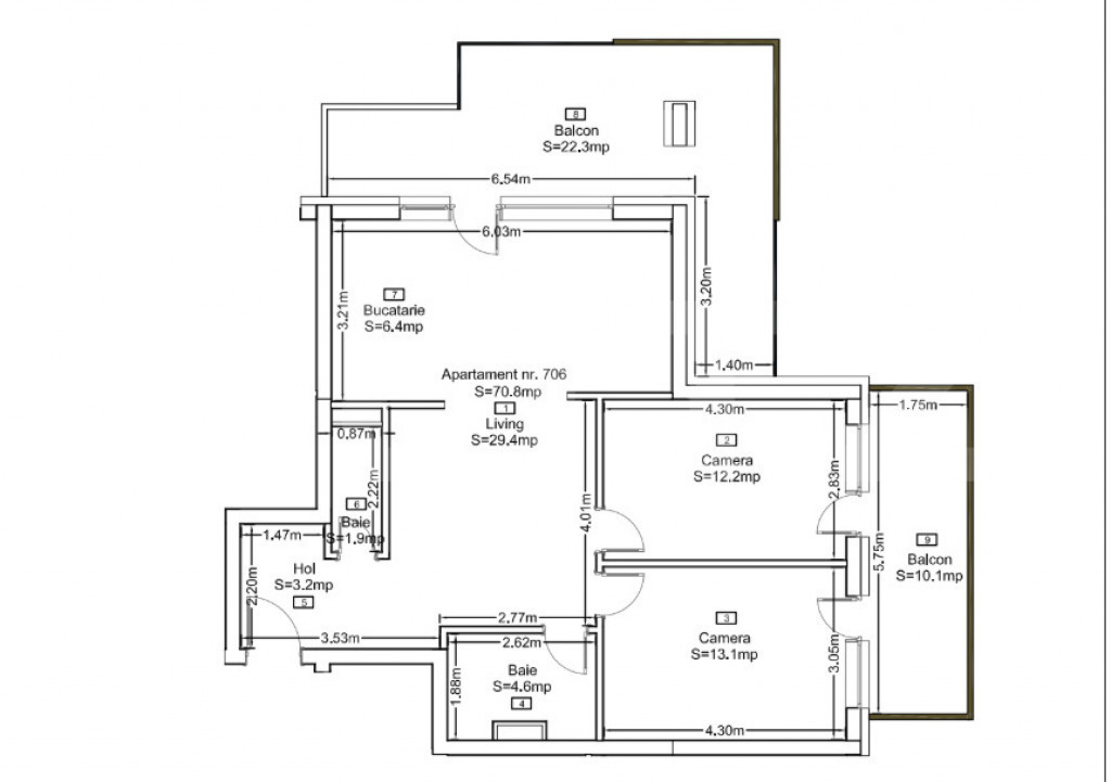 Apartament spațioas cu 3 camere, în bloc nou, cu vedere pa