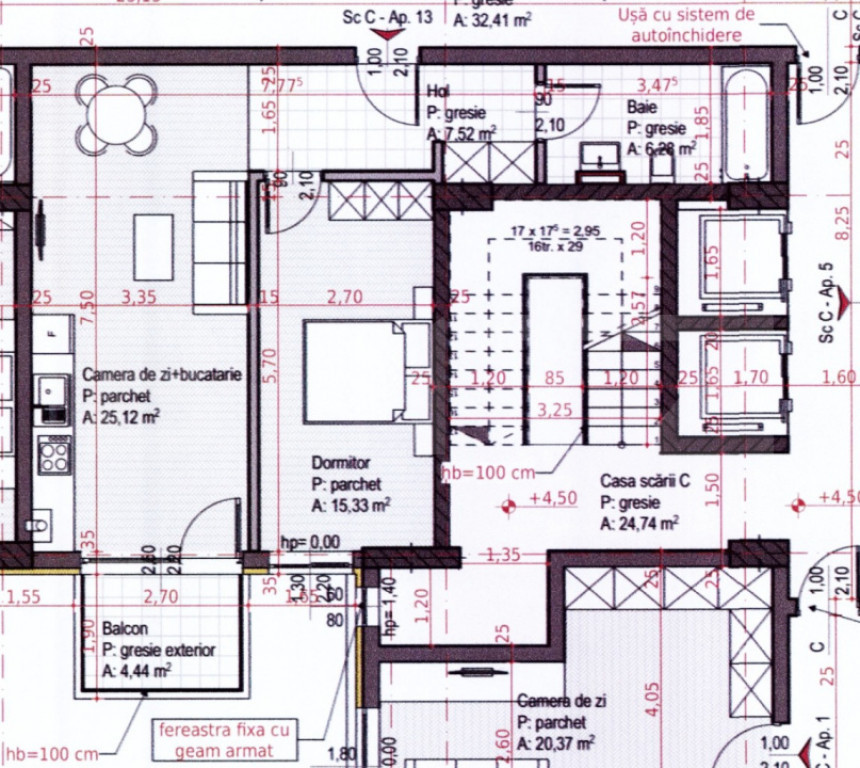 Apartament cu 2 camere ,54mp + parcare, Soporului–aproape