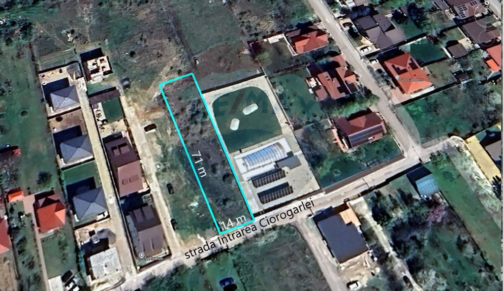 Teren intravilan 1000 mp, deschidere 14, Olteni/Domnesti/IF