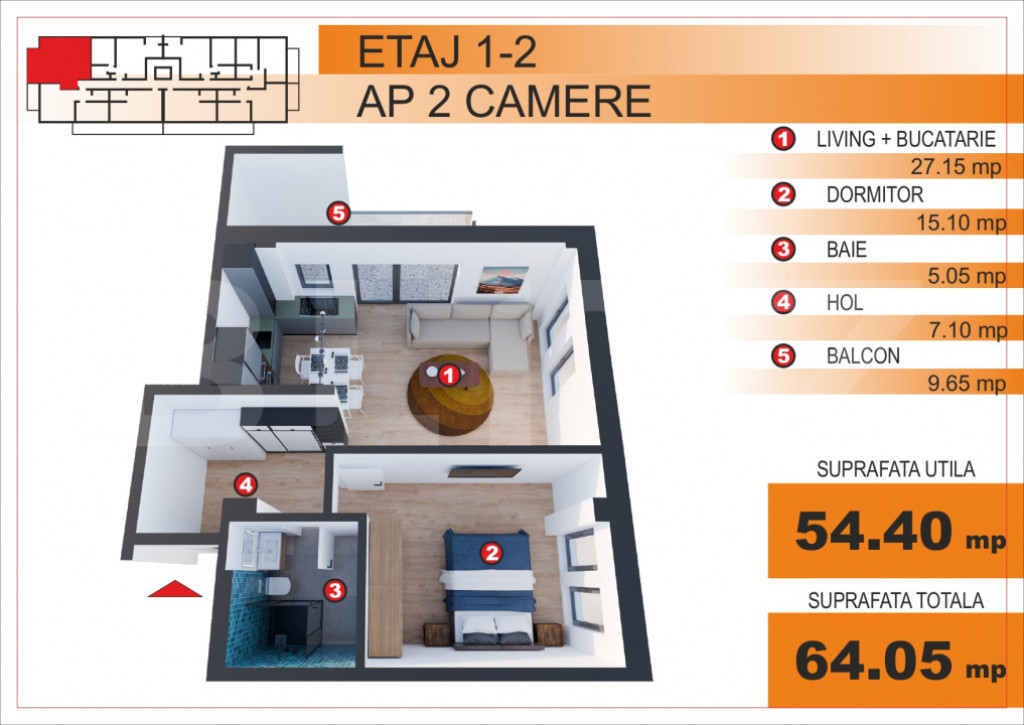 Comision 0%! Apartament 2 camere, EXCLUSIV in Blitz, zona Im