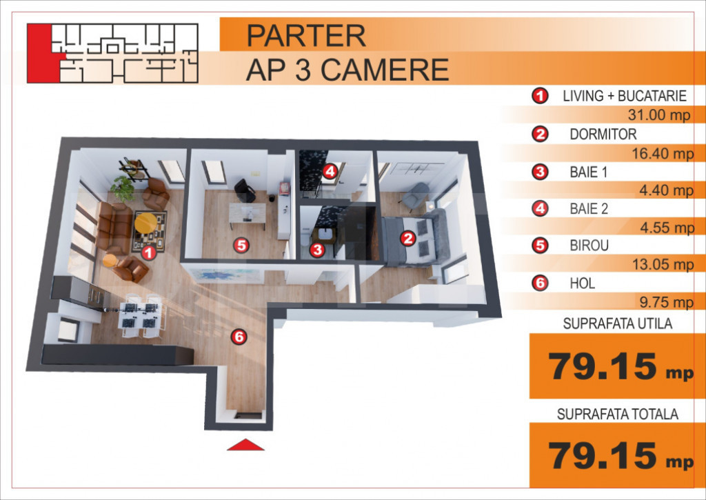 Comision 0%! Apartament 3 camere, EXCLUSIV in Blitz, zona Im