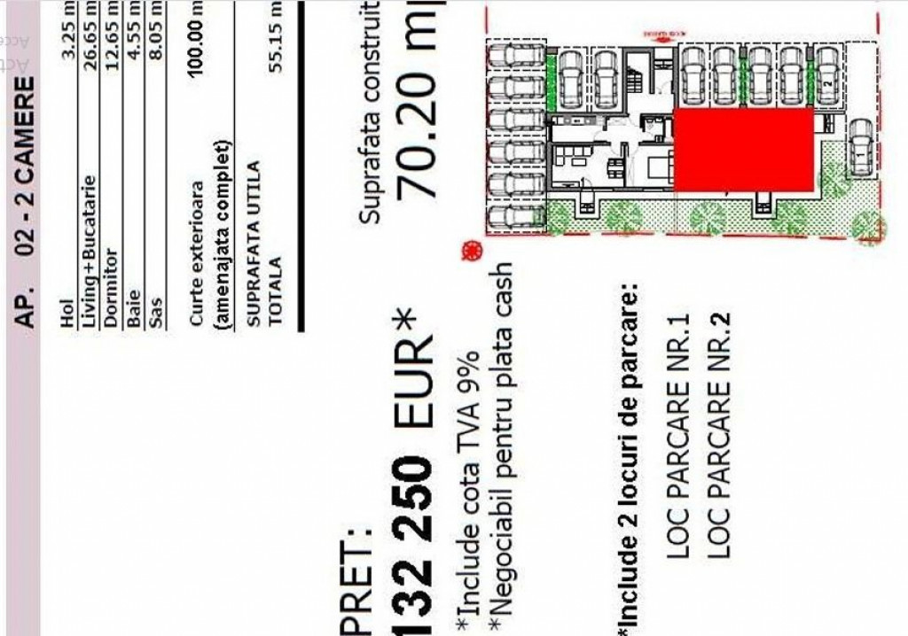 2cam55mp+curte amenajata110mp+2parcari,la 8-10min metrou ...