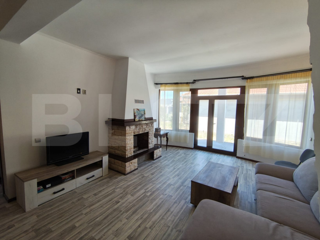 Casa moderna pe un singur nivel + beci finisata si mobilata