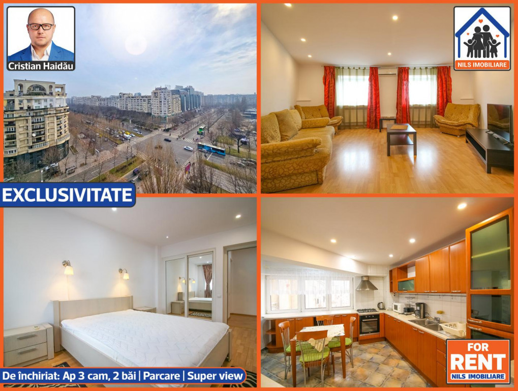 Apartament 3 camere, 2 bai (110mp!) | Parcare | Unirii cu Tr