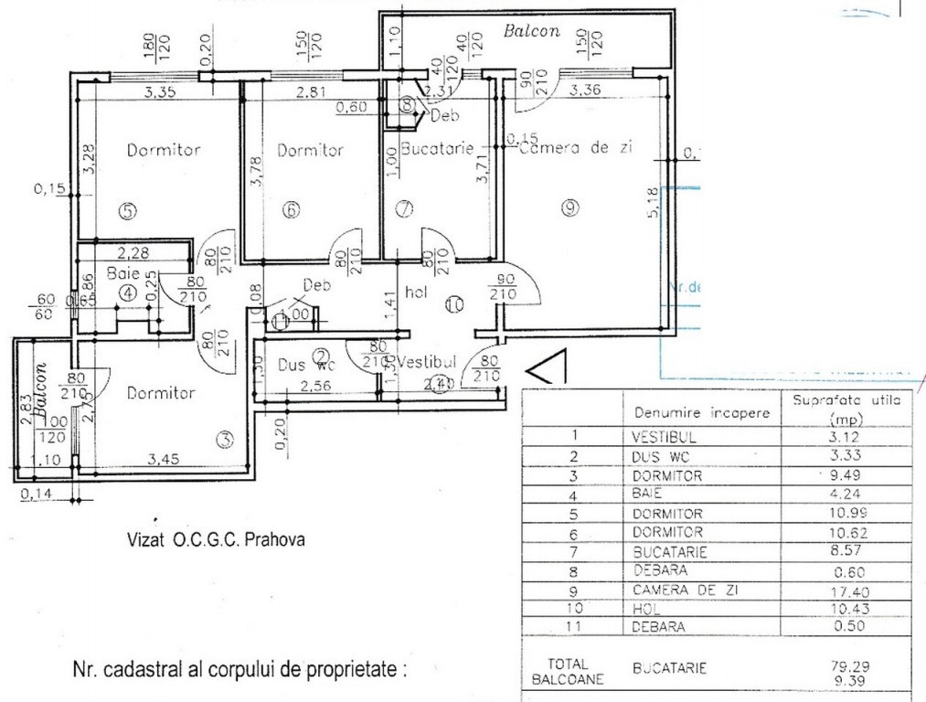 Republicii pta MViteazul-4cam, 2balc, cf1A,dec,1/4 la 109900