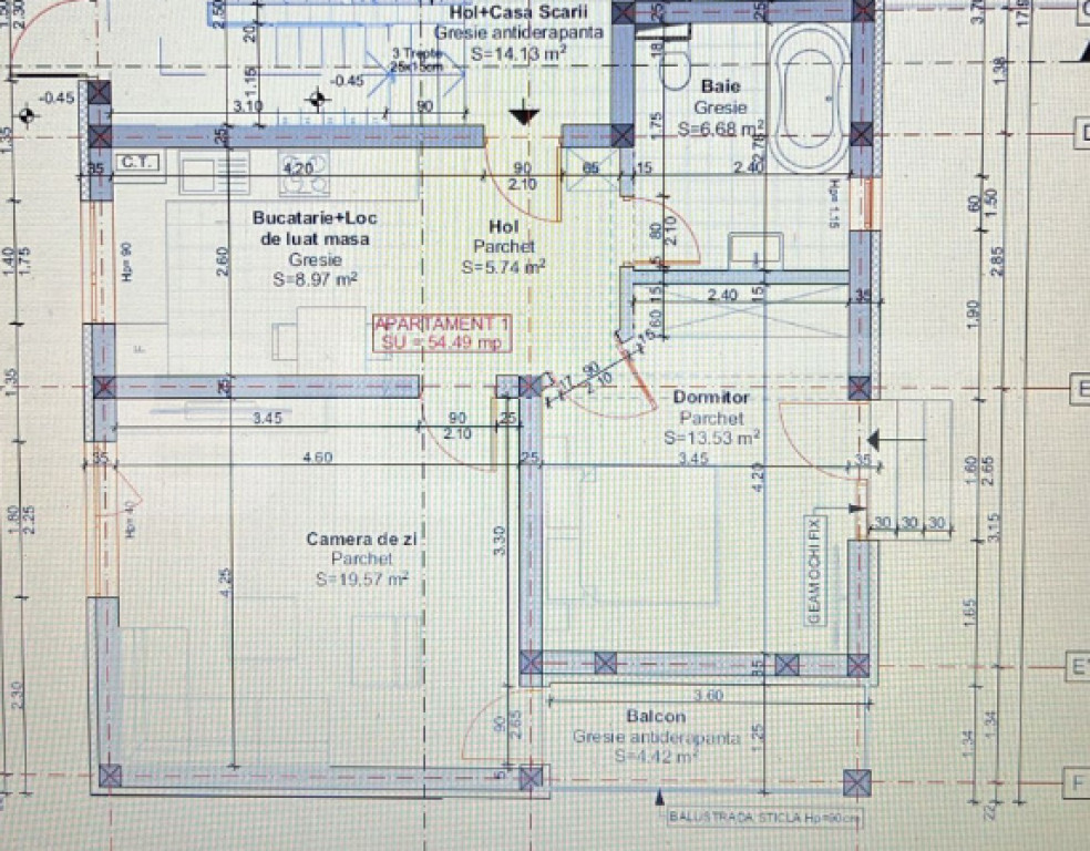 Apartament de 2 camere, 54 mp, cu 45 mp curte, Braytim