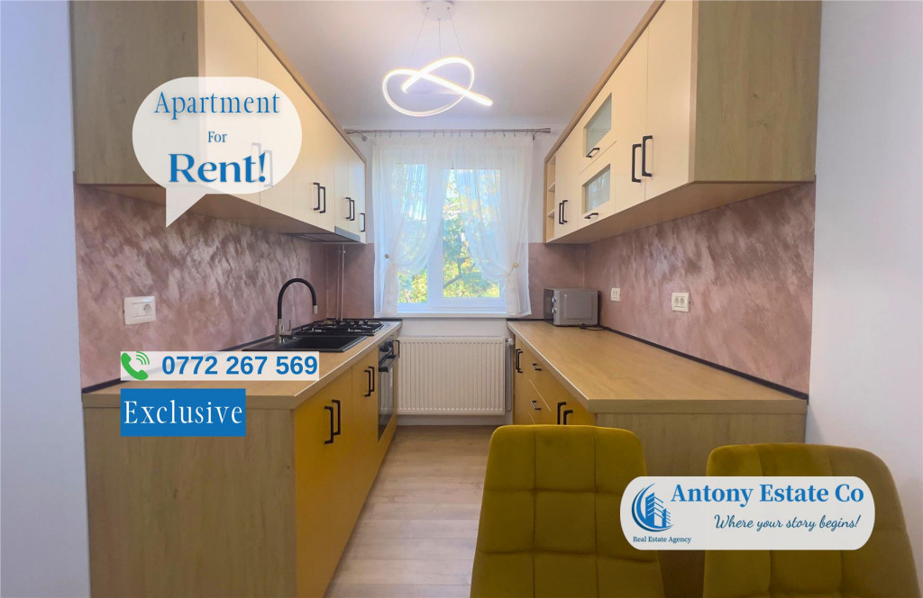 Apartament de inchiriat, 2 Camere, Decomandat, Ultracentral,