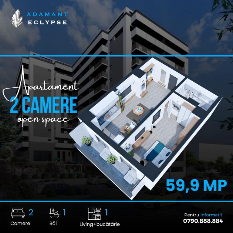 ADAMANT ECLYPSE, 2 camere, TIP 2B, 59.9mp CUG-BRD-Iasi