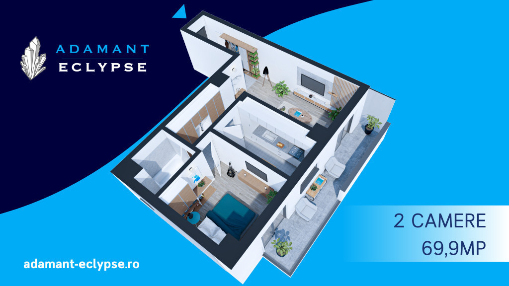 ADAMANT ECLYPSE | 2 camere decomandat | TIP 2G ~ 70mp - BRD-CUG-Iasi