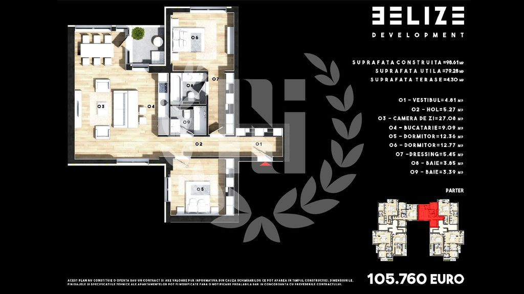 APARTAMENT 3 CAMERE DECOMANDAT 79 MP