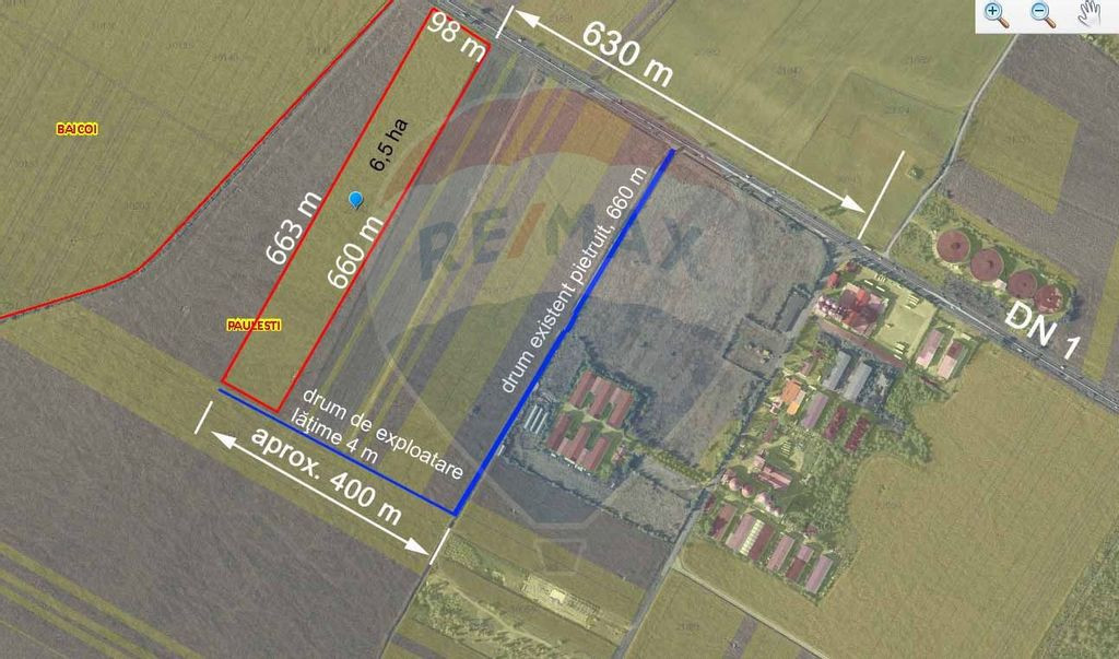 Teren 6.5 ha, deschidere DN1, Paulesti