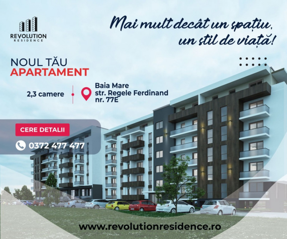 COMISION 0% Apartamente 2 si 3 camere-Regele Ferdinand 77E,Baia Mare