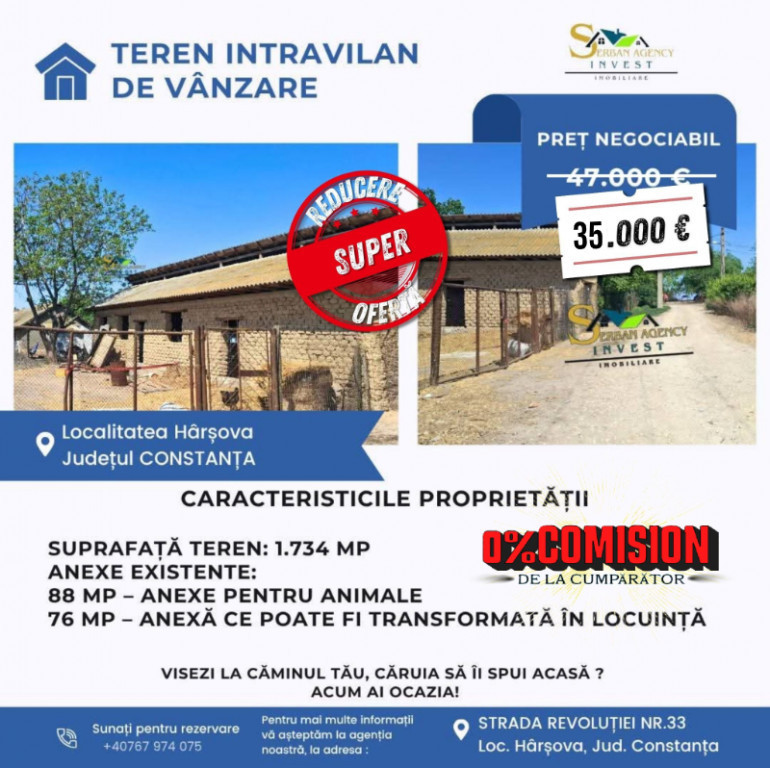 Teren intravilan cu hale în Hârșova