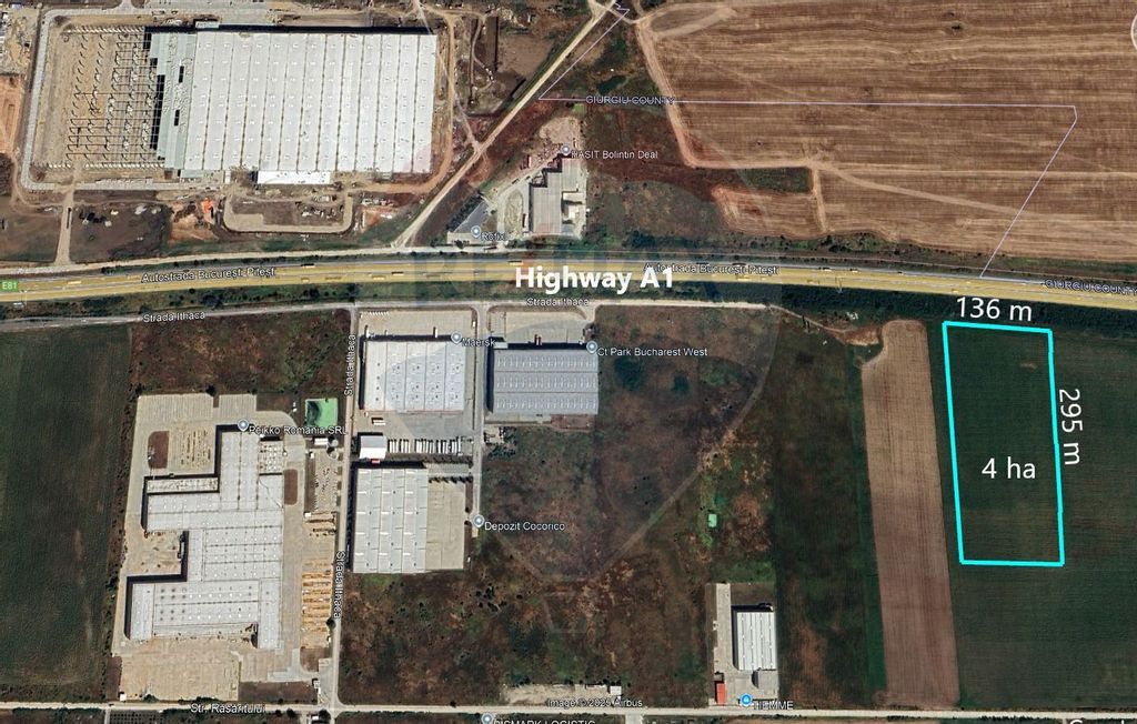 Teren industrial, 4 ha, la 20 de km de Bucuresti