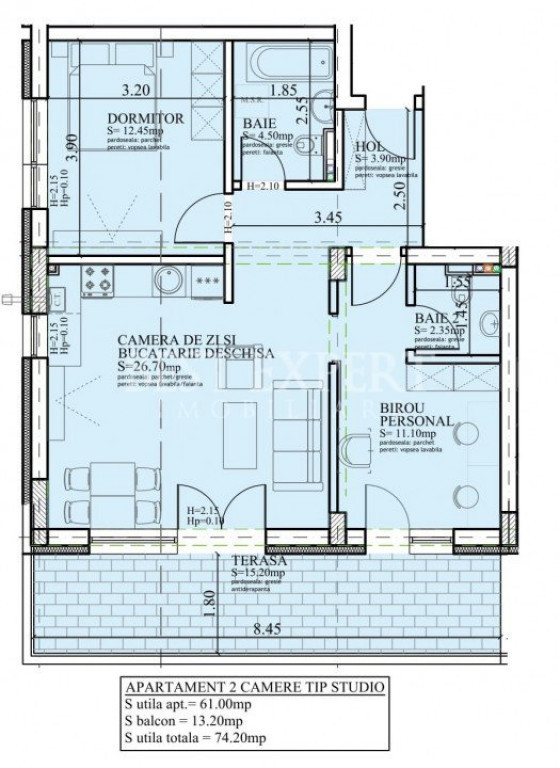 2 Camere cu Gradina -Incalzire in Pardoseala