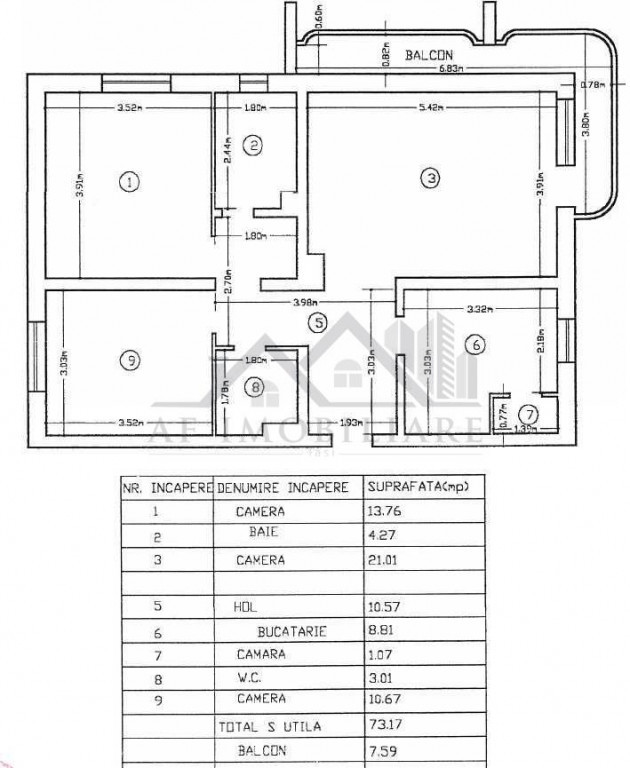 Apartament 3 camere Gara - Arcu