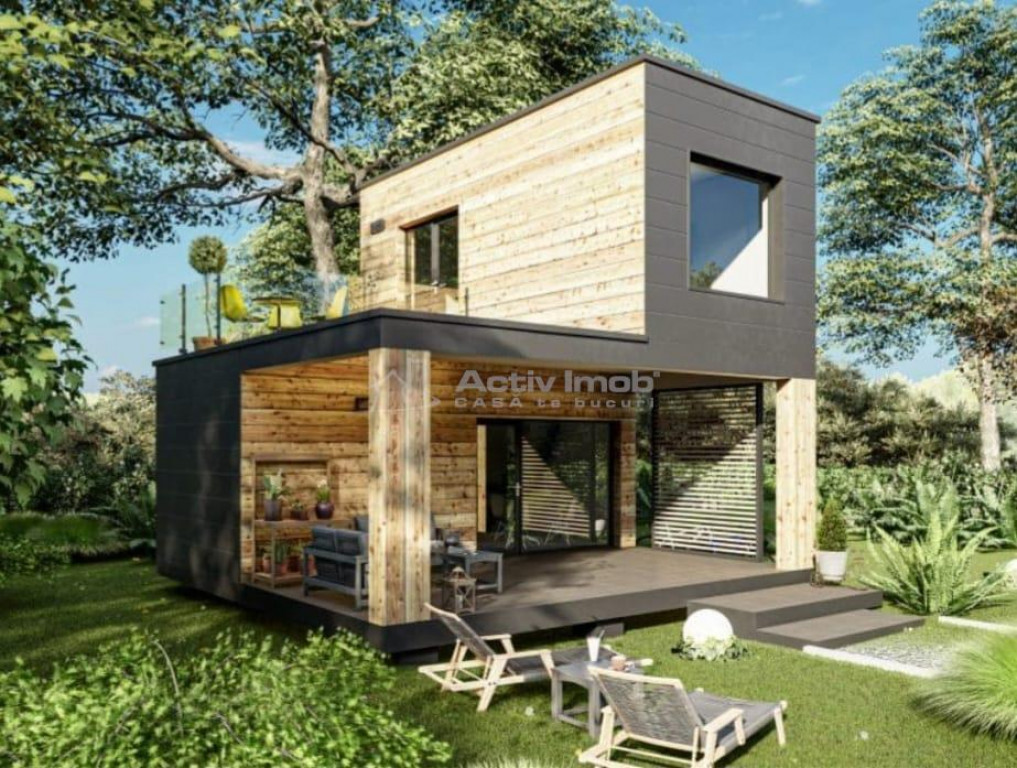 Casa - Pe structura de lemn si panouri SIP